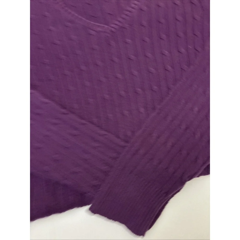 St Johns Bay Women's Purple Cable Knit V Neck Sweater Plus Size 3X - Picture 5 of 11